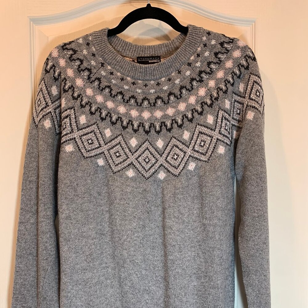 Stormpack Sunice – Women’s Fair Isle Sweater (Grey) Large (L)